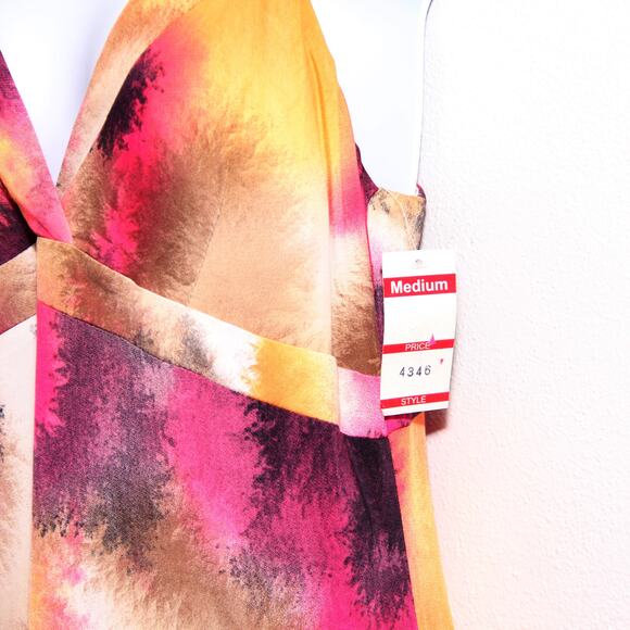 Vintage Sharon Max Abstract Print Maxi Dress Size M NWT - Picture 5 of 6